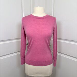 Banana Republic Merino Wool S, Pink Crewneck Sweater Preppy Classic Feminine